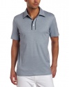 Michael Kors Men's Short Sleeve Striped Polo Shirt With Piping