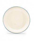 Make everyday meals a little more fun with Colorwave dinnerware from Noritake. Mix and match these coupe dinner plates in turquoise and white with square and rim pieces for a tabletop that's endlessly stylish.