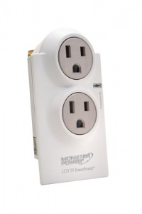 Monster Home Series LCD PowerProtect, 2 outlets, White