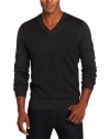 Perry Ellis Men's Longsleeve Merino Double Layer V-neck Sweater