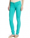 Southpole Juniors Basic Stretch Twill Color Skinny Jeans, Turquoise, 7