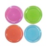 Northwest Enterprises Hard Plastic 6 Round Party/Dessert Plates, Assorted Neon, 40 Count