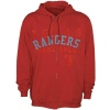 MLB Majestic Texas Rangers Red Fiery Fastball Full Zip Hoodie Sweatshirt