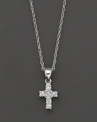 A heavenly diamond cross pendant in 14 Kt. white gold, with rope chain.