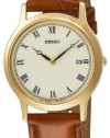 Seiko Men's SKP332 Dress Brown Leather Strap Watch