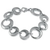 Laidies 7 inch Stainless Steel-Silver Tone Circle Bracelet