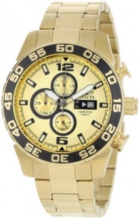 Invicta Men's 1016 II Collection Chronograph Gold Dial 18k Gold-Plated Stainless Steel Watch