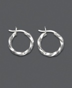 Simple hoops with a delightful twist. Giani Bernini's stylish earrings feature a sterling silver setting, twist design, and click backing. Approximate diameter: 3/4 inch.