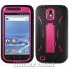 Black/pink Tmobile Samsung Galaxy S2 Hercules (Model T989) Premium Heavy Duty Hybrid Case (Outer Silicone + Durable Thick Inner Hard Protector Shell Case W/kickstand W/built-in Front Screen Protector)