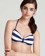 Naval stripes come about on this bikini from Splendid. Boasting a classic cut, this top has sweet, maritime appeal that extends beyond the yacht club.