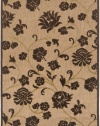 5' x 7'6 Rectangular Surya Area Rug PRT1007-576 Natural/Chocolate Color Machine Made Turkey Portera Collection Indoor/Outdoor