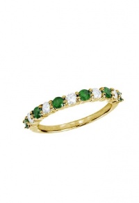 Effy Jewlery Gemma Diamond and Emerald Ring in 14k Gold, .73 TCW Ring size 7