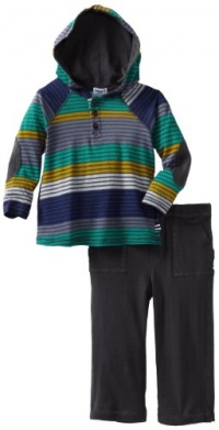 Splendid Littles Baby-Boys Newborn Camden Stripe Henley Set, Military, 12-18 Months