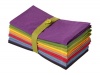 Multicolor 12 Pack Dinner Napkins - by Cotton Craft - 100% Cotton - A Rainbow of delicious and appetizing colors to enhance any dinner setting - Set contains one each of Magenta, Lime, Ming Red, Stone, Black, Lavender, Grape, Orange, Teal, Navy, Mustard a