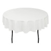 70 in. Round Polyester Tablecloth White