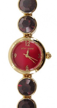 Betsey Johnson Women's BJ4139 Pop Pop 70's Brights Collection Red Crystal Watch