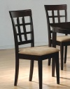 Coaster Contemporary Style Dining Chairs, Cappuccino Wood Finish, Set of 2