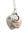 Silver I Love You to the Moon and Back Heart Charm Neclace, 18