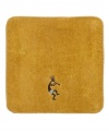 Embodying the spirit of music, the Native American deity Kokopelli dances his way across this charming wash towel. Woven from sheared cotton velour with a polyester band. Stitched canvas tape border.