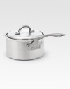 An elegant, professional-grade sauce pan is manufactured with exclusive multi-ply construction, a specially designed combination of stainless steel and aluminum alloys for lifetime performance, durability, easy cleanup and even heat distribution.Lid includedErgonomic handle constructed of investment-cast stainless steel with stay-cool vent designIncludes 18/10 stainless steel cooking surface, aluminum alloy core