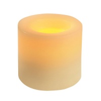 Inglow CGT54300CR01 Flameless Round Pillar Vanilla Scented Candle with Timer, 3-Inch Tall, Cream