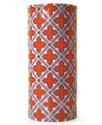 Reinventing retro patternwork in high-gloss glaze, the Jonathan Adler Carnaby vase offers a vibrant home accent to showcase your blossoms and fine taste.