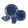 Portmeirion Fleur De Lys 4-Piece Dinnerware Placesetting, Blue