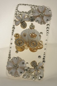 Classicase, 3d Bling Swarovski Crystal Iphone 5 Case, Cinderella's Pumpkin Cart, Best Gift for Girls for Thanksgiving.