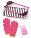 The perfect gift to give (or get!) this holiday season, Juicy Couture's boxed set features glittering, tech-savvy, iPhone-compatible gloves and a coordinating sparkly iPhone case.