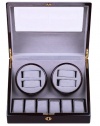 TOP QUALITY QUAD WATCH WINDER 4+6 STORAGE BOX CASE