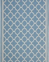 Area Rug 2x5 Rectangle Transitional Blue - Beige Color - Safavieh Courtyard Rug from RugPal