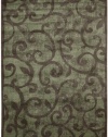 Nourison Interpretations Brown Contemporary Floral 2-Feet by 2.9-Feet Polyacrylic Area Rug