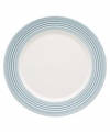 This charming porcelain accent plate features a four-ringed border. Mix and match with other Tin Can Alley Blue pieces for a subtly varied table setting.