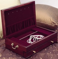 DuChests II Mahogany Jewelry Chest with Dior Red Lining