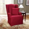 Sure Fit 139726246_CLRET Duck Solid Wing Chair Slipcover, Claret