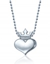 Alex Woo Little Rock Star Heart with Silver Crown Pendant Necklace