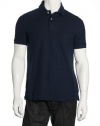 Club Room Solid Navy Blue Casual Polo Shirt