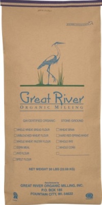 Great River Organic Milling Organic Whole Grains Soft White Winter Wheat, 50-Pounds