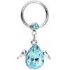 Aqua Gem Winged Teardrop Captive Ring