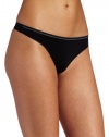 Calvin Klein Women's Naked Glamour Thong, Black, Large