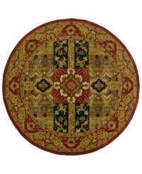 St. Croix's lush Ashton rug draws the eye with energy and charisma. Olive and burgundy tones mingle in the mosaic-like pattern, creating a richly detailed portrait. This stunning rug is at home in most settings and is able to unify the most eclectic room. Hand-tufted of fine wool with cotton backing. (Clearance)