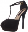 Steven by Steve Madden Women's Angels Open-Toe Pump,Black Nubuck,10 M US