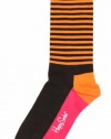 Happy Socks Men's Half Stripe 1, Brown/Pink, 10-13