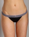 Calvin Klein Women's Naked Glamour String Thong with Lace, Black, Medium