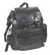 New Rothco Black Leather Patchwork Backpack