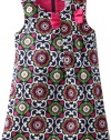 Hartstrings Girls 2-6X Toddler Printed Cotton Stretch Sateen Dress, Geometric Print, 2T