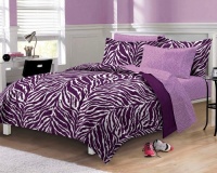 Zebra Purple Ultra Soft Microfiber Girls Comforter Sheet Set