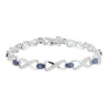 Pearlz Ocean Sterling Silver Blue & White Cubic Zirconia Bracelet