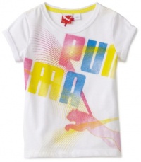 Puma - Kids Girls 7-16 Big Glow Tee, White, Small