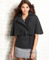 Dramatic yet elegant, Krush's wool-blend jacket provides a serious style-high thanks to the chic cape design!